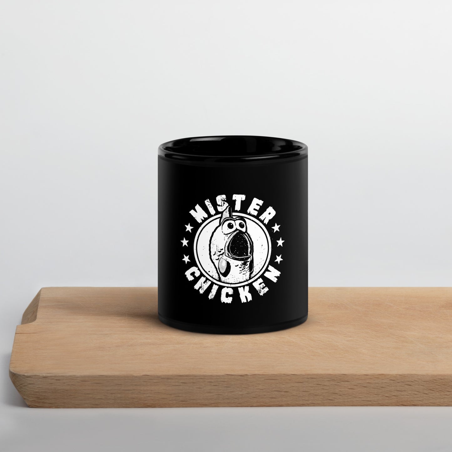 Mr. Chicken White Logo Mug