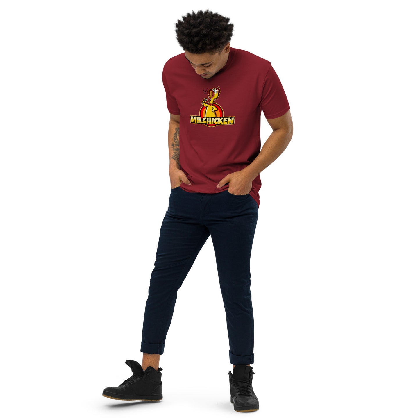 Mr. Chicken "Original" Men's Premium Heavyweight T-Shirt